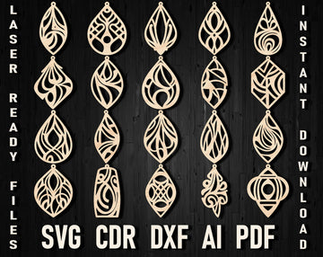 Elegant Minimalist Earring SVG Bundle: Laser Cut Files for Glowforge & Cricut – Geometric Jewelry (Instant Download)