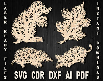 Tree Style Mole Silhouette Wall Decor - Svg Woodcraft Laser Cut Template