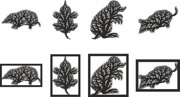 Tree Style Mole Silhouette Wall Decor - Svg Woodcraft Laser Cut Template