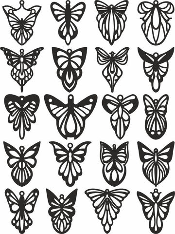 Moon Moth Laser Cut Earrings SVG Bundle - Goth & Witchy Earring Templates for Glowforge Faux Leather, Wood, DXF/SVG Files