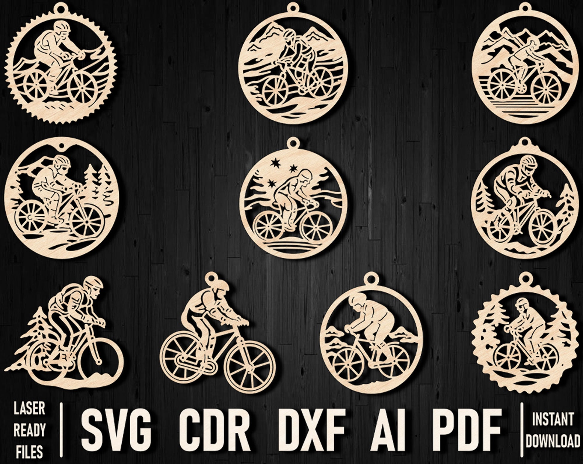 Mountain Bike svg laser cut files