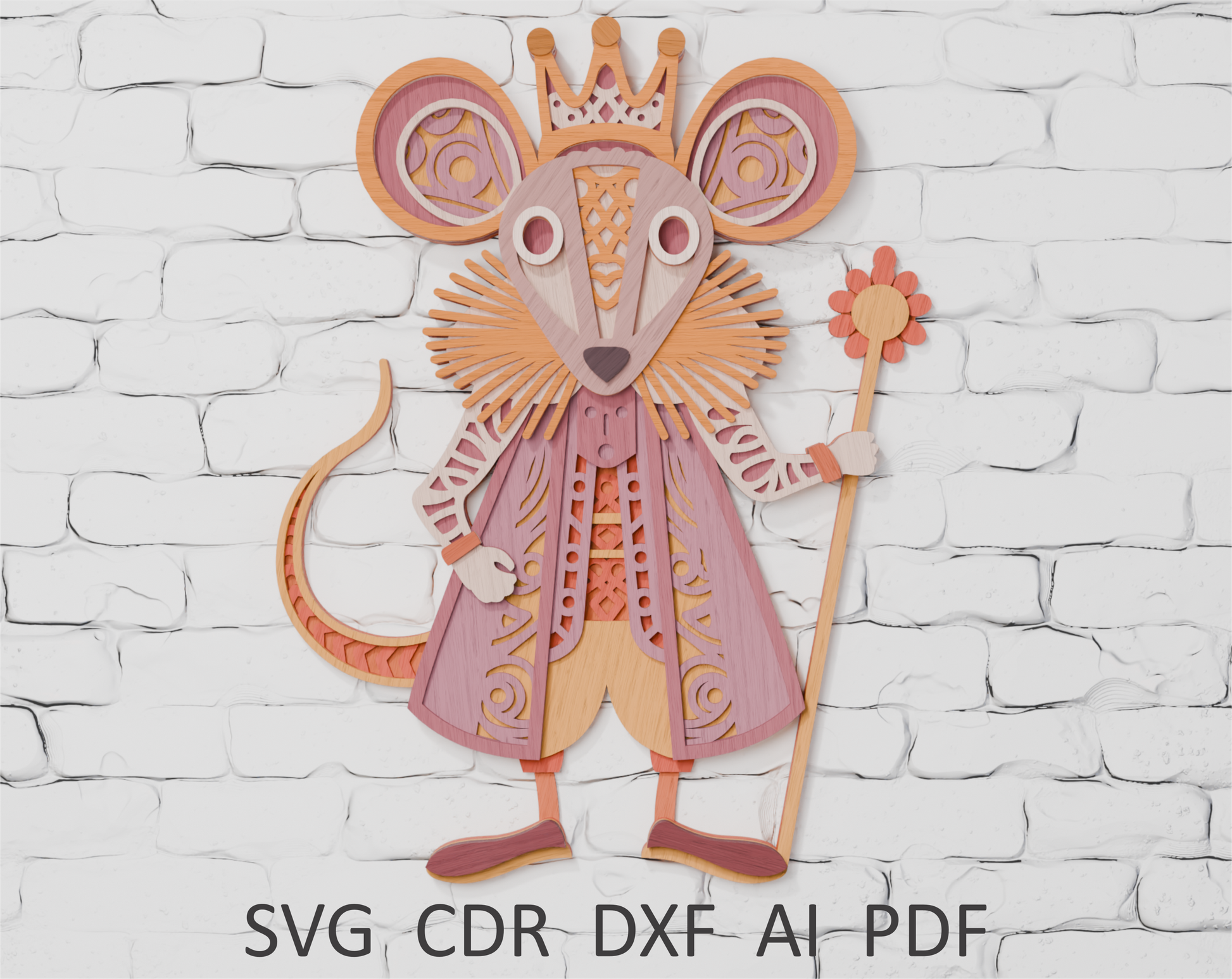 Mouse King Nutcracker multilayer SVG digital download