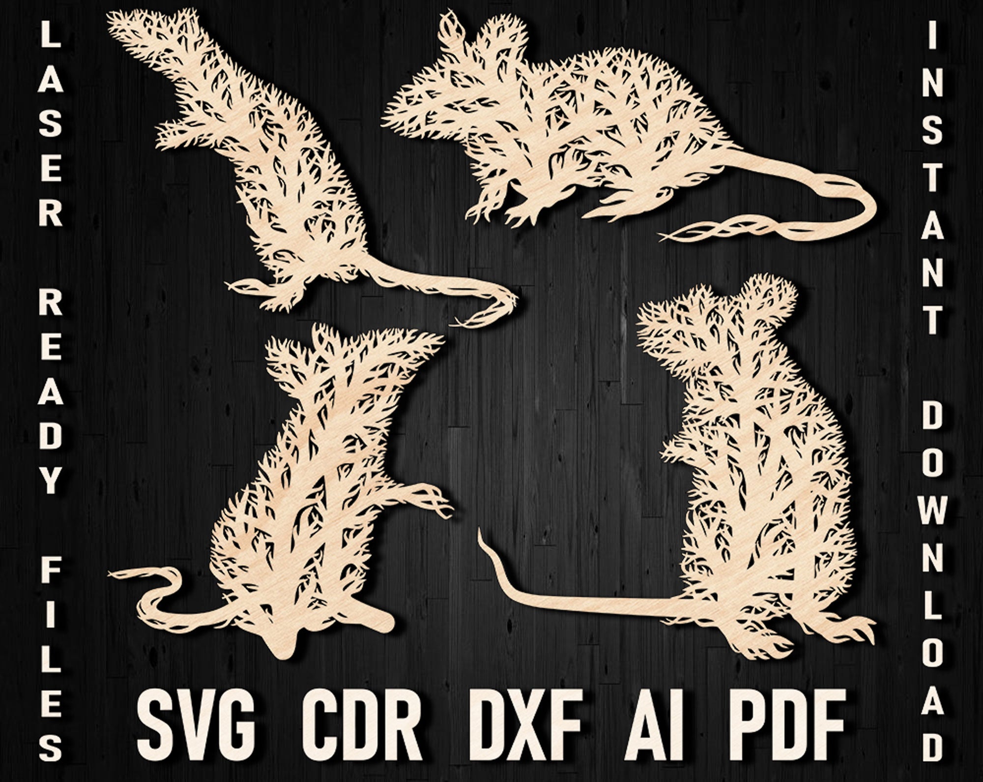 DIY Mouse Tree Wall Art Panel SVG/DXF Files – Laser Cut