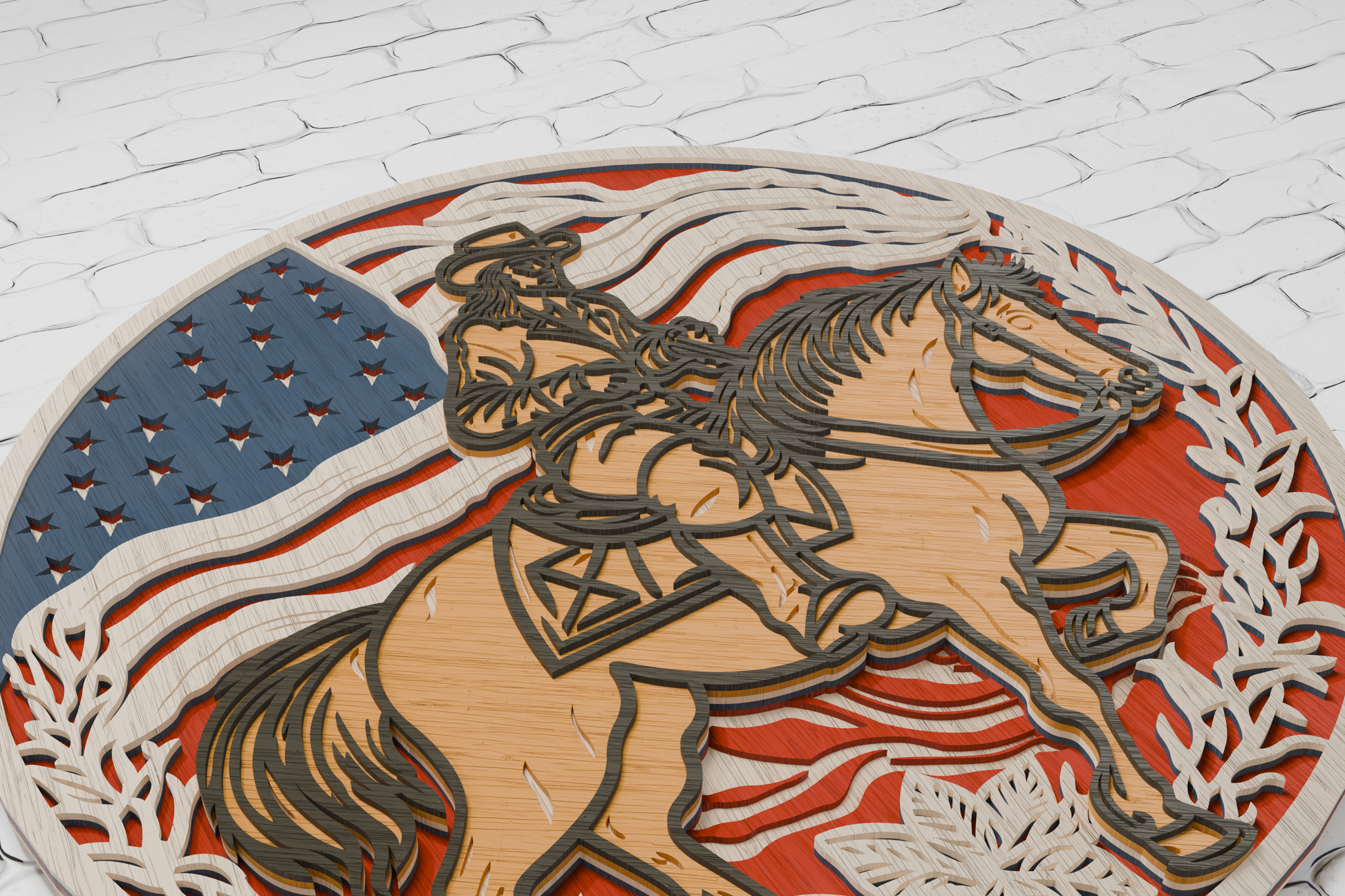 Multi-layer-cowboy-horse-wall-decor-SVG-DXF