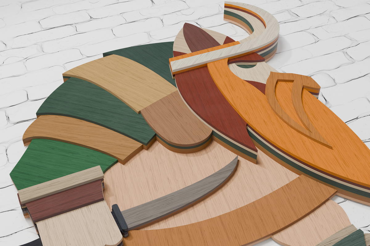 Multi-layer craft template for DIY Norse wall art
