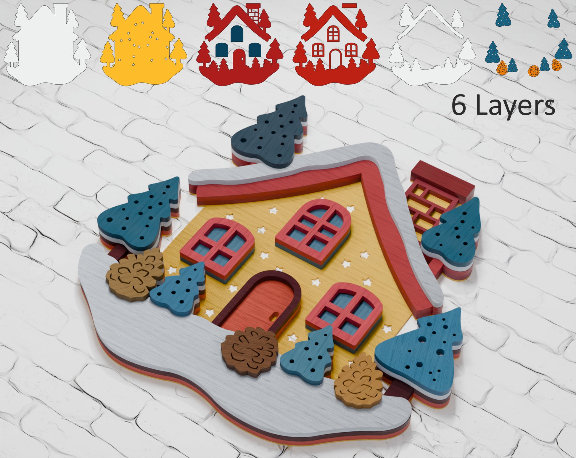 Multilayer-Christmas-House-Shadow-Box-File