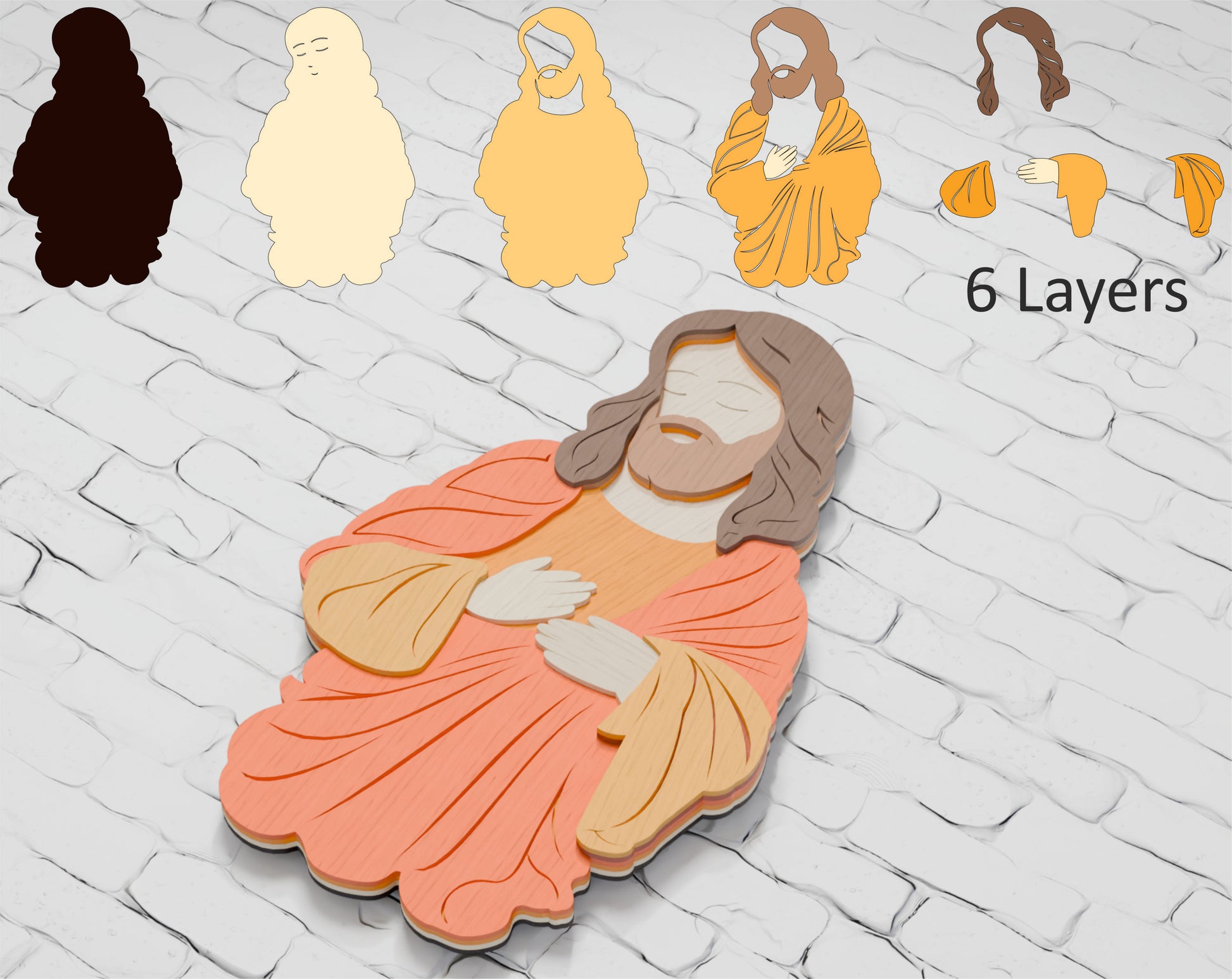 Multilayer-Jesus-Papercut-Shadow-Box-File