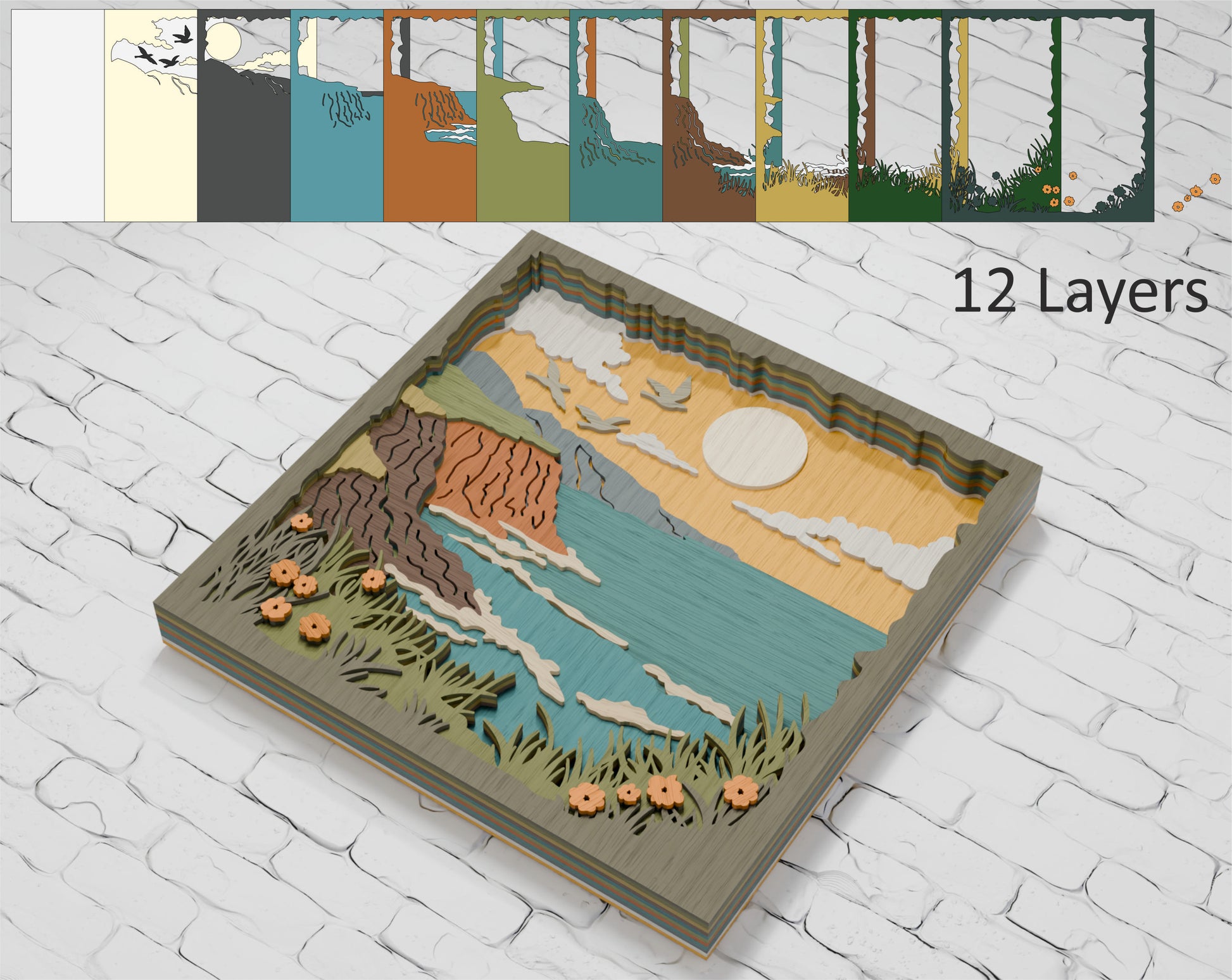 Multilayer-Ocean-Seascape-Shadow-Box-File