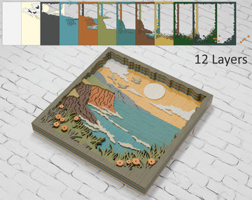 Multilayer-Ocean-Seascape-Shadow-Box-File