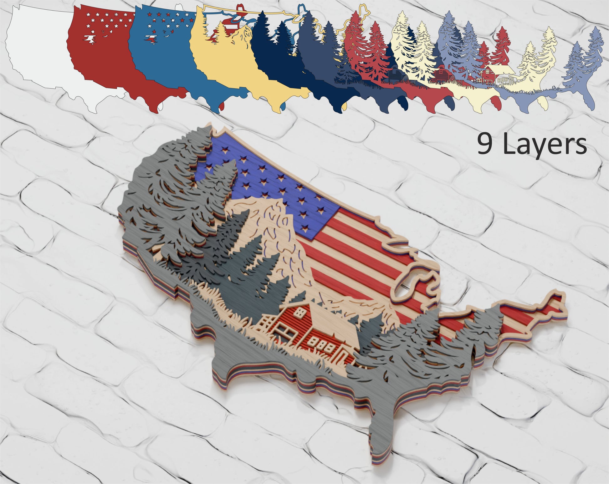 Multilayer-US-Map-Farmhouse-Shadow-Box-File