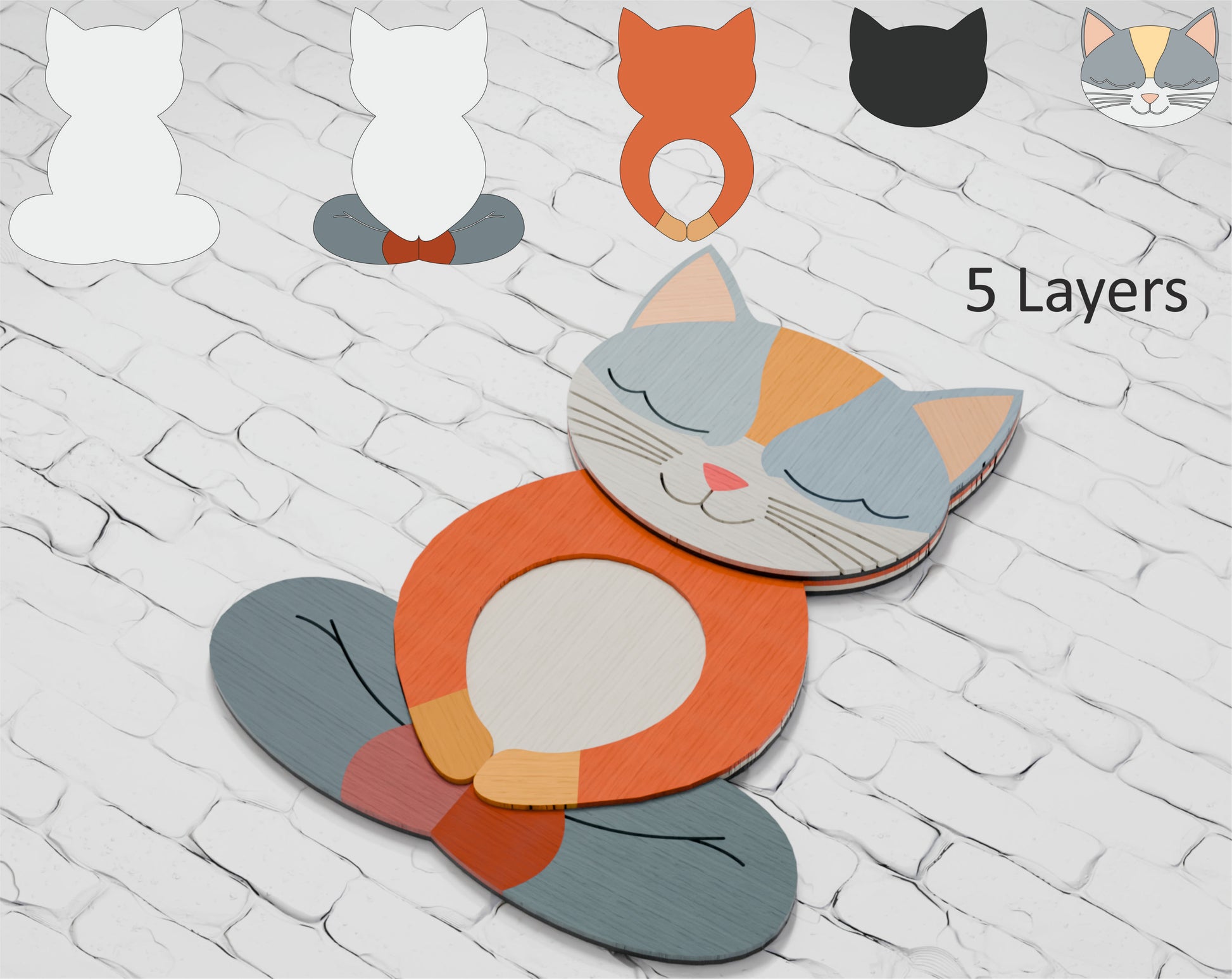 Multilayer-Zen-Cat-Shadow-Box-File