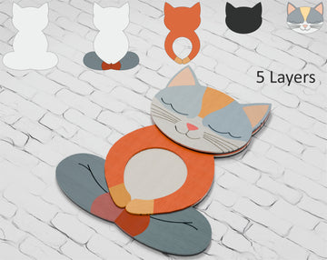 Multilayer-Zen-Cat-Shadow-Box-File