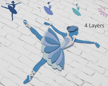 Multilayer Ballet Dancer SVG DXF for Cricut Glowforge