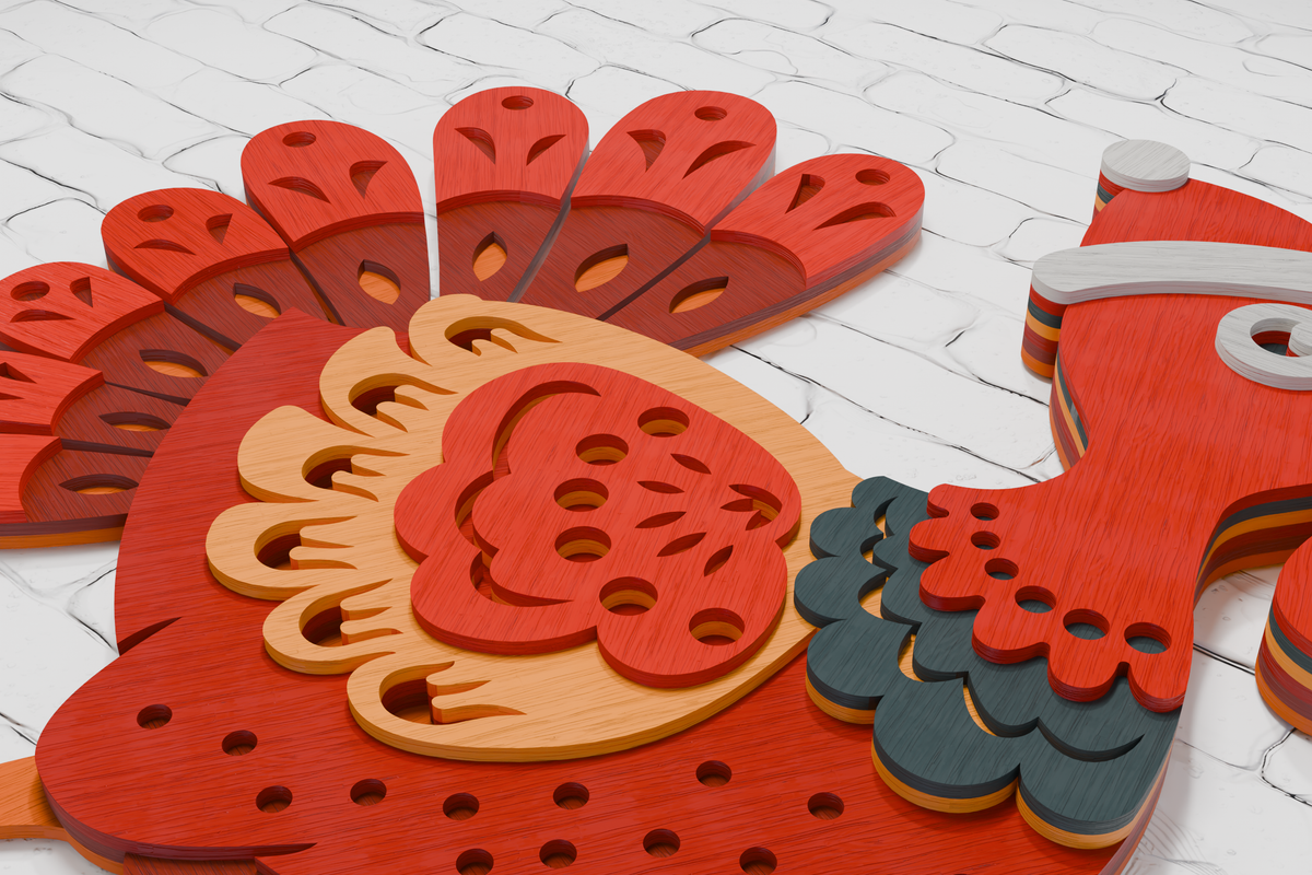 Multilayer Christmas Santa Turkey Cricut Silhouette file