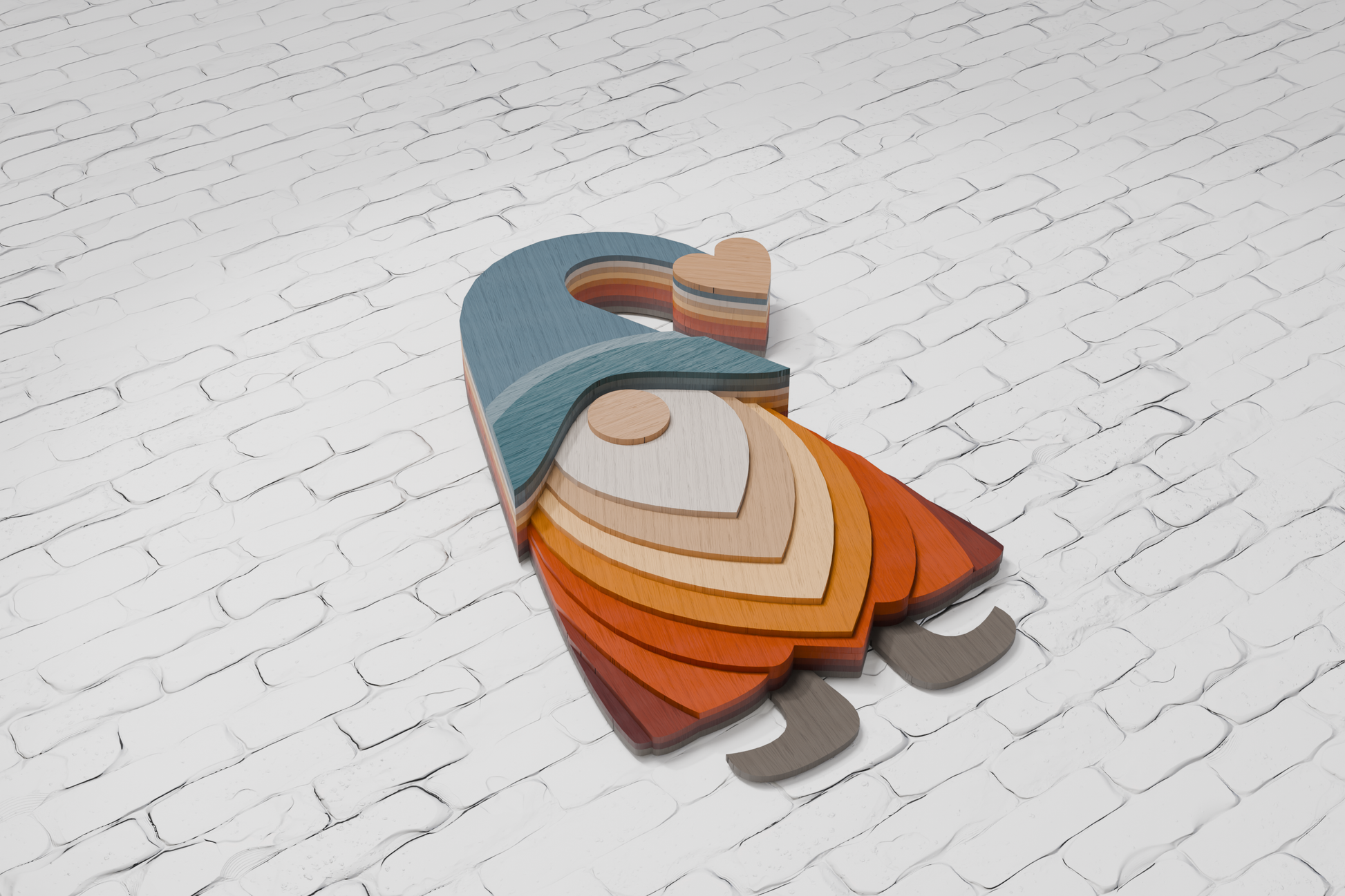 Multilayer Christmas gnome SVG