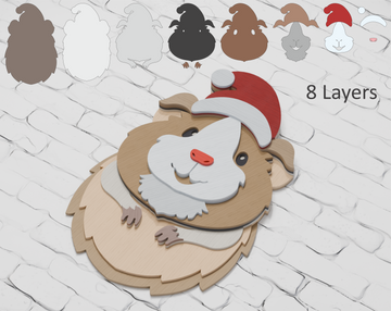 Multilayer Christmas hamster laser cut file Cricut

