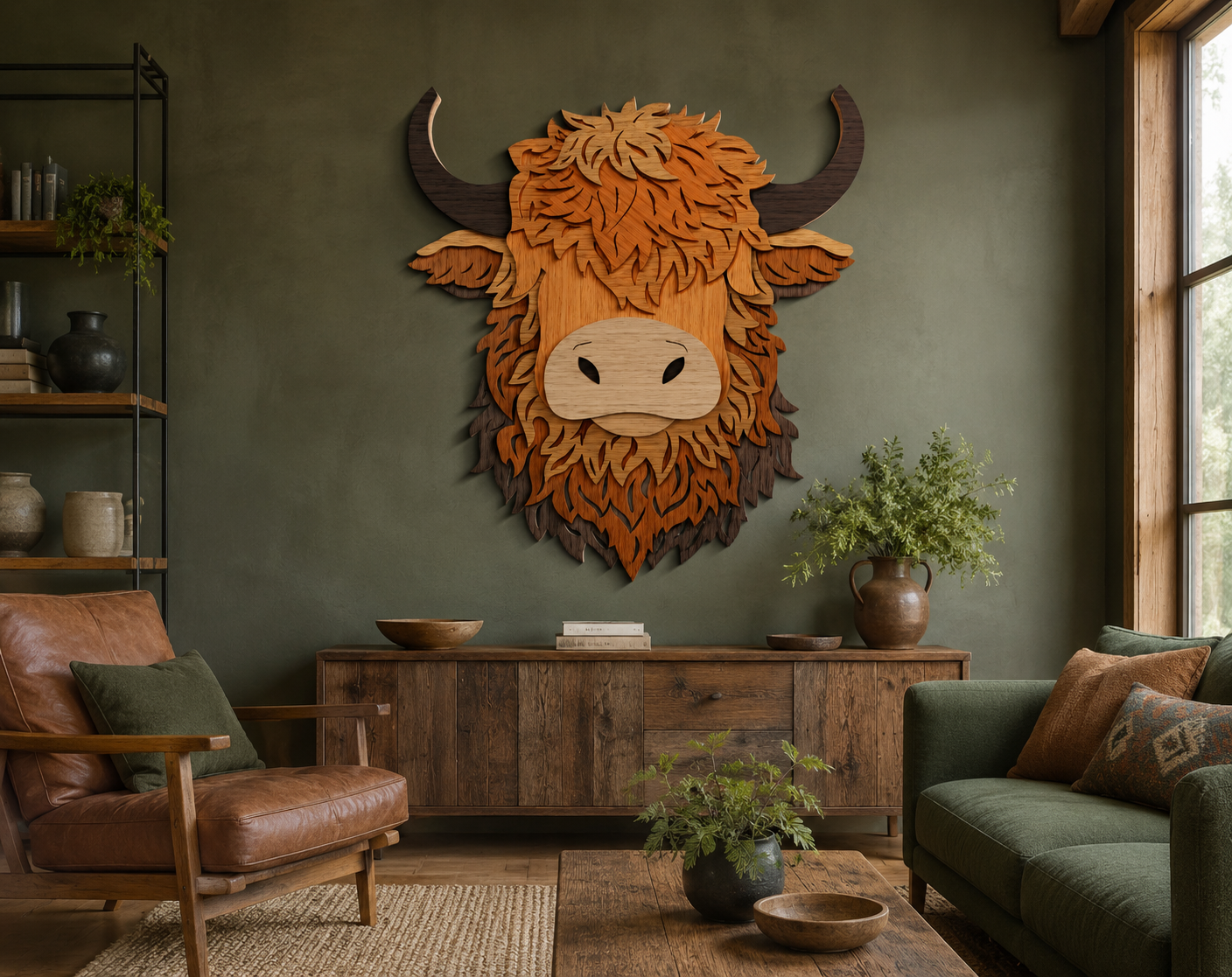 Multilayer Cow Laser Art
