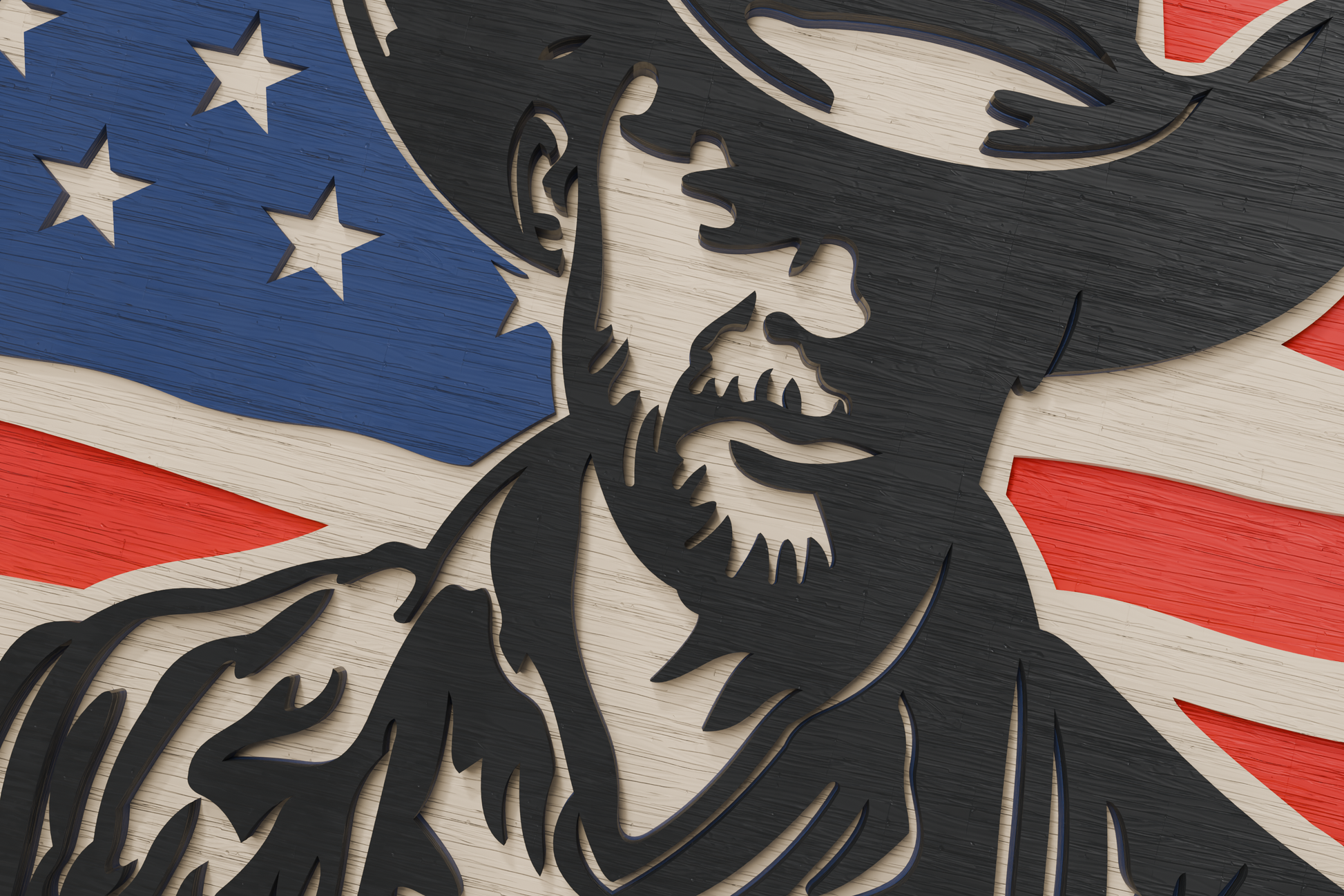 Multilayer Cowboy USA Flag Cricut SVG File