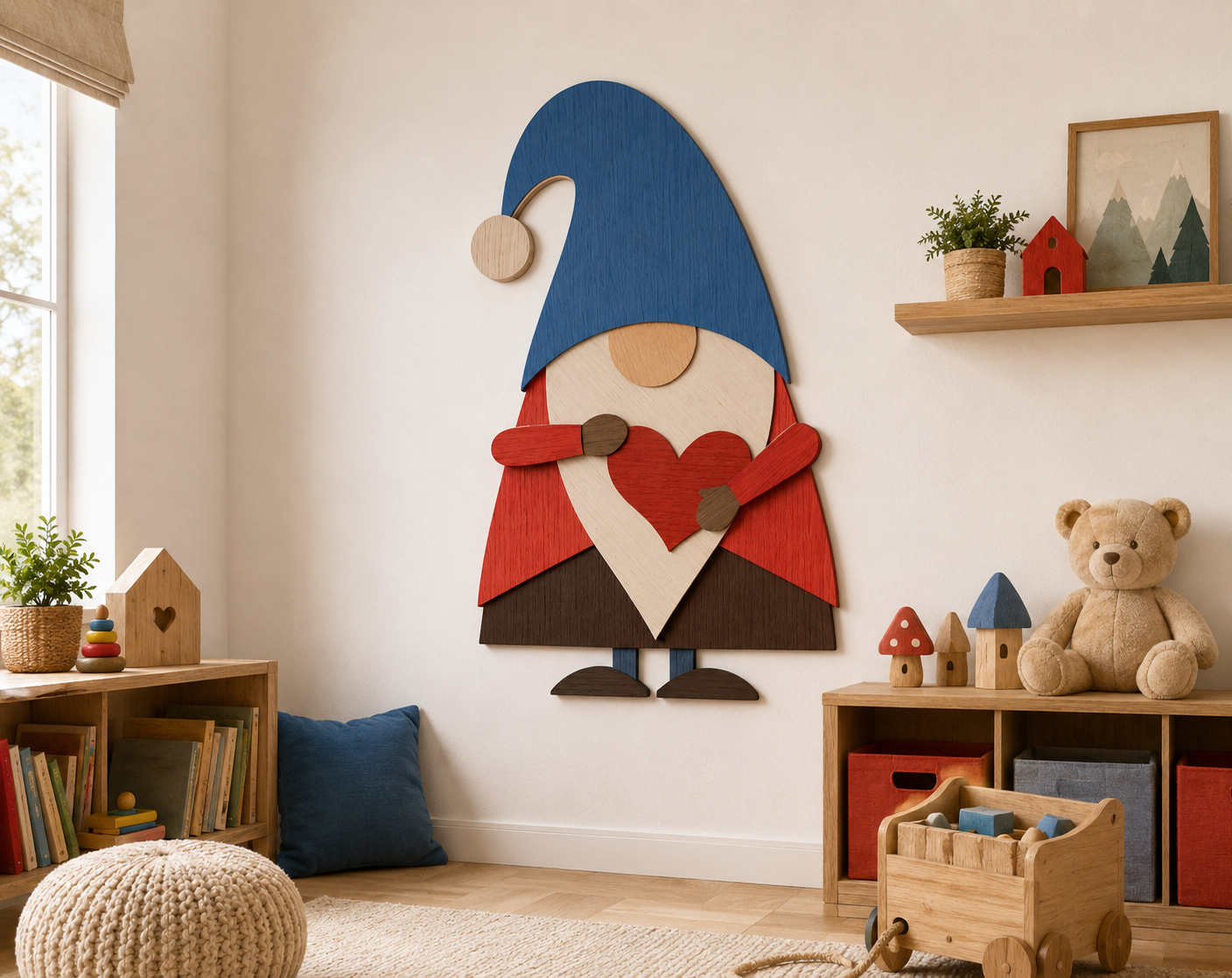 Multilayer Gnome Heart Laser Art
