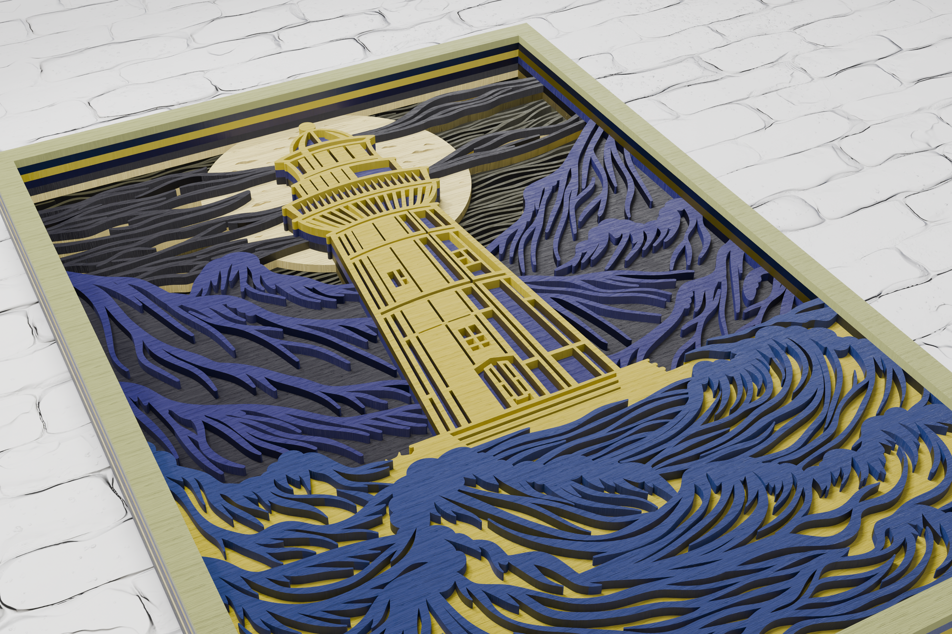 Multilayer Lighthouse Papercut Template for Cricut