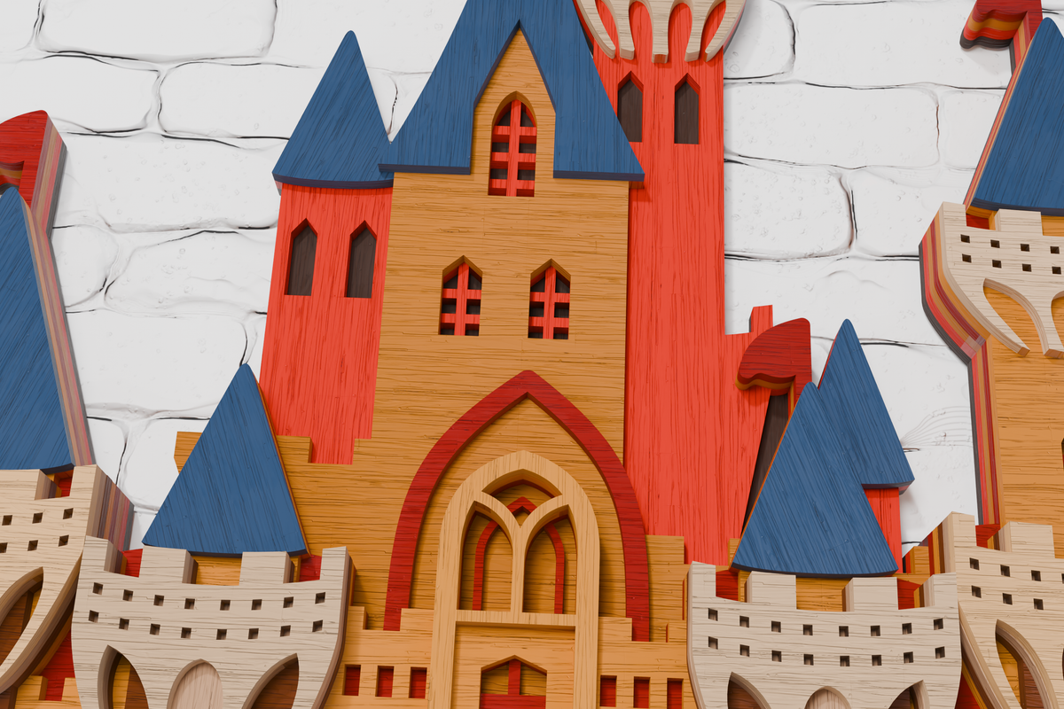 Multilayer Medieval Castle DIY craft SVG file