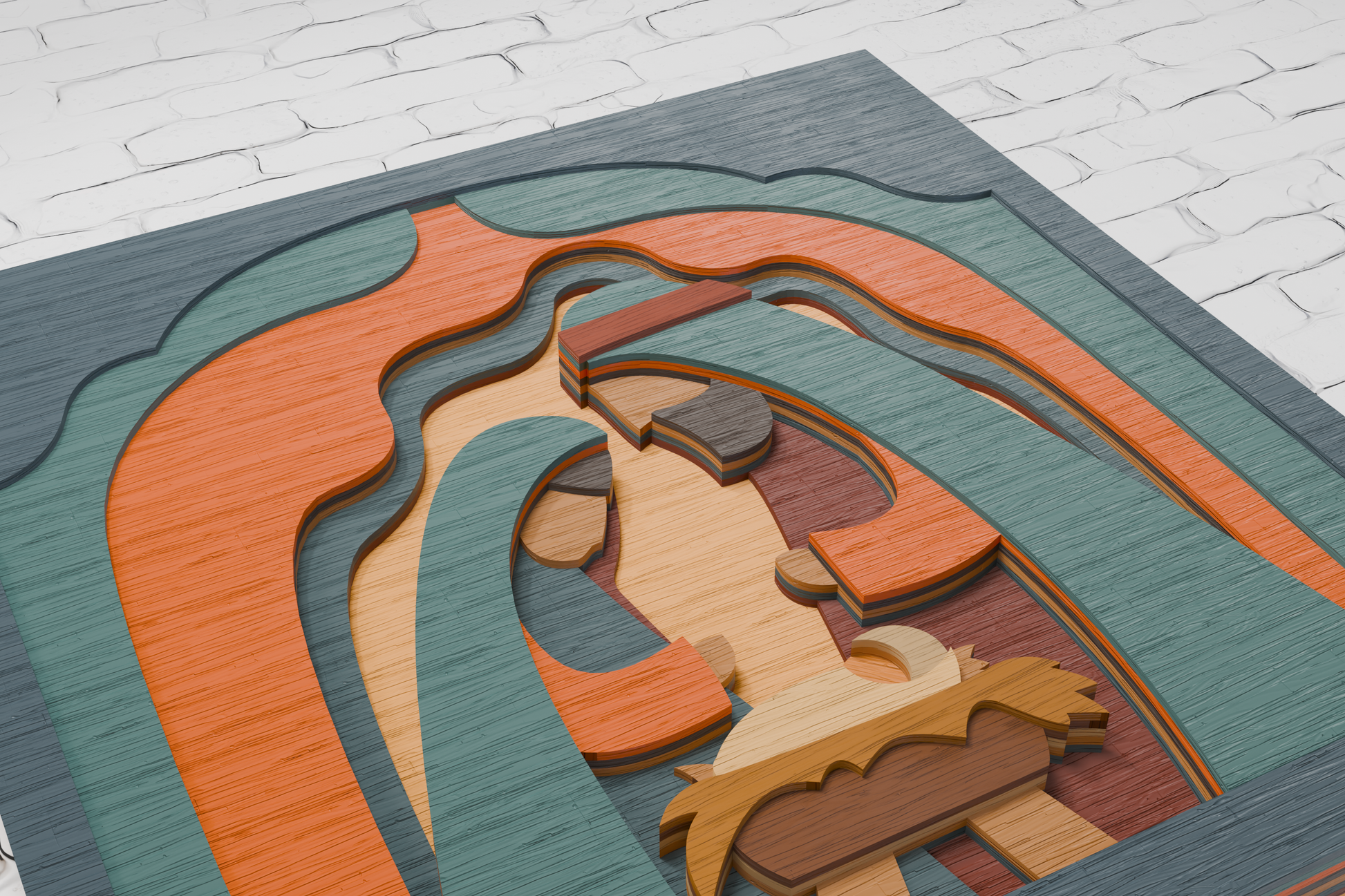 Multilayer Nativity scene laser engraving design

