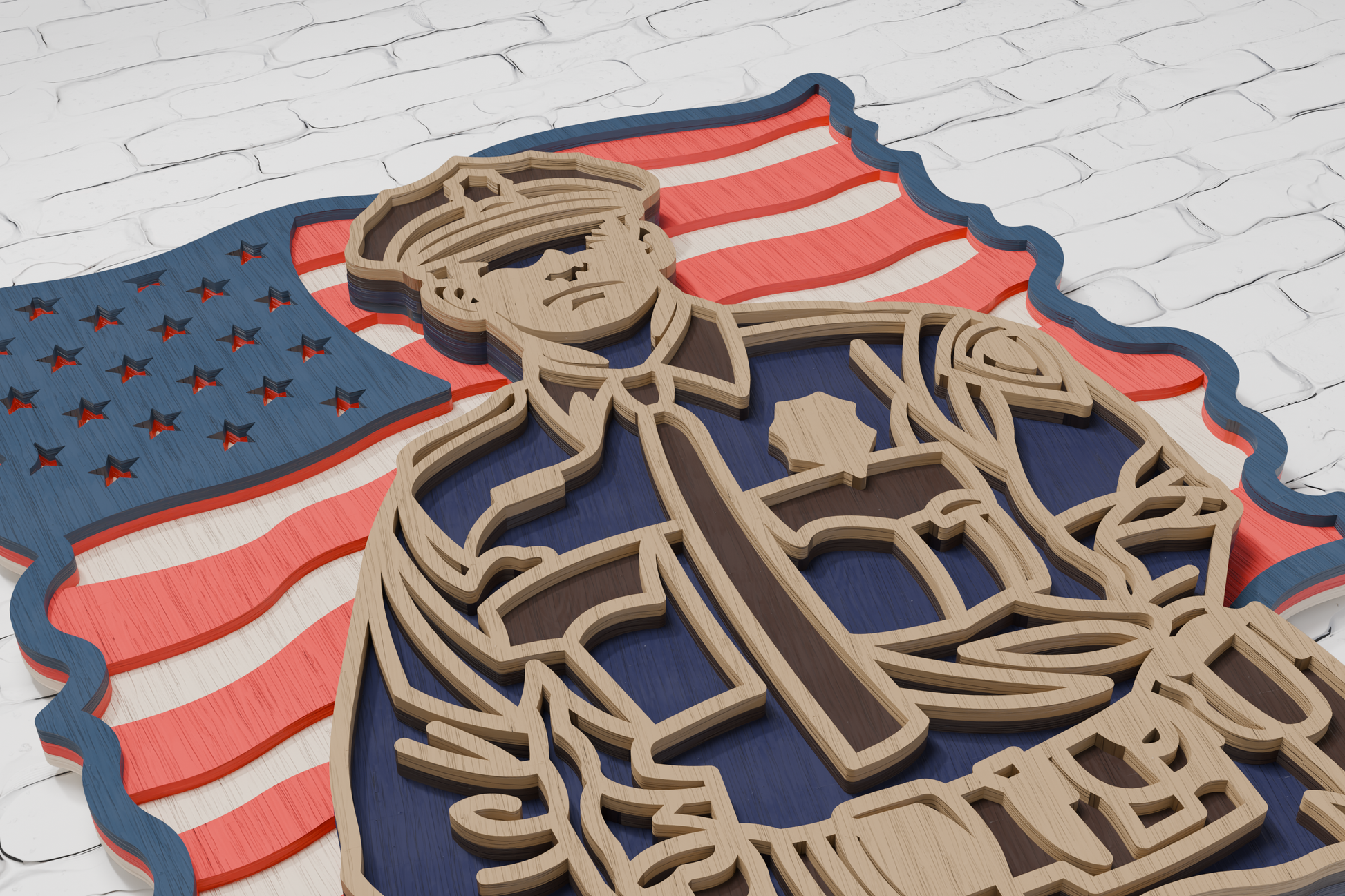 Multilayer Police Officer American Flag Template

