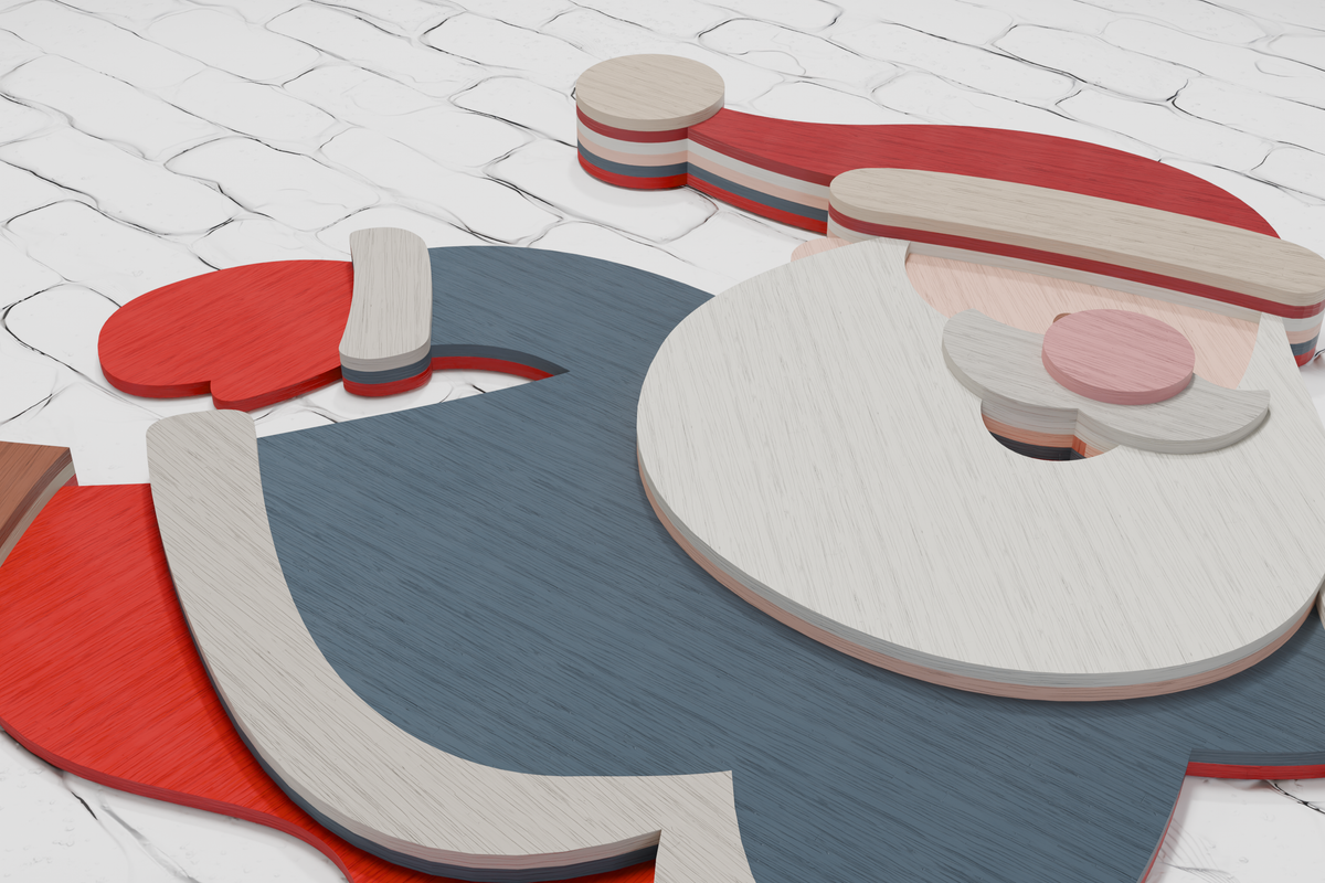 Multilayer Santa Skates Cricut Silhouette file
