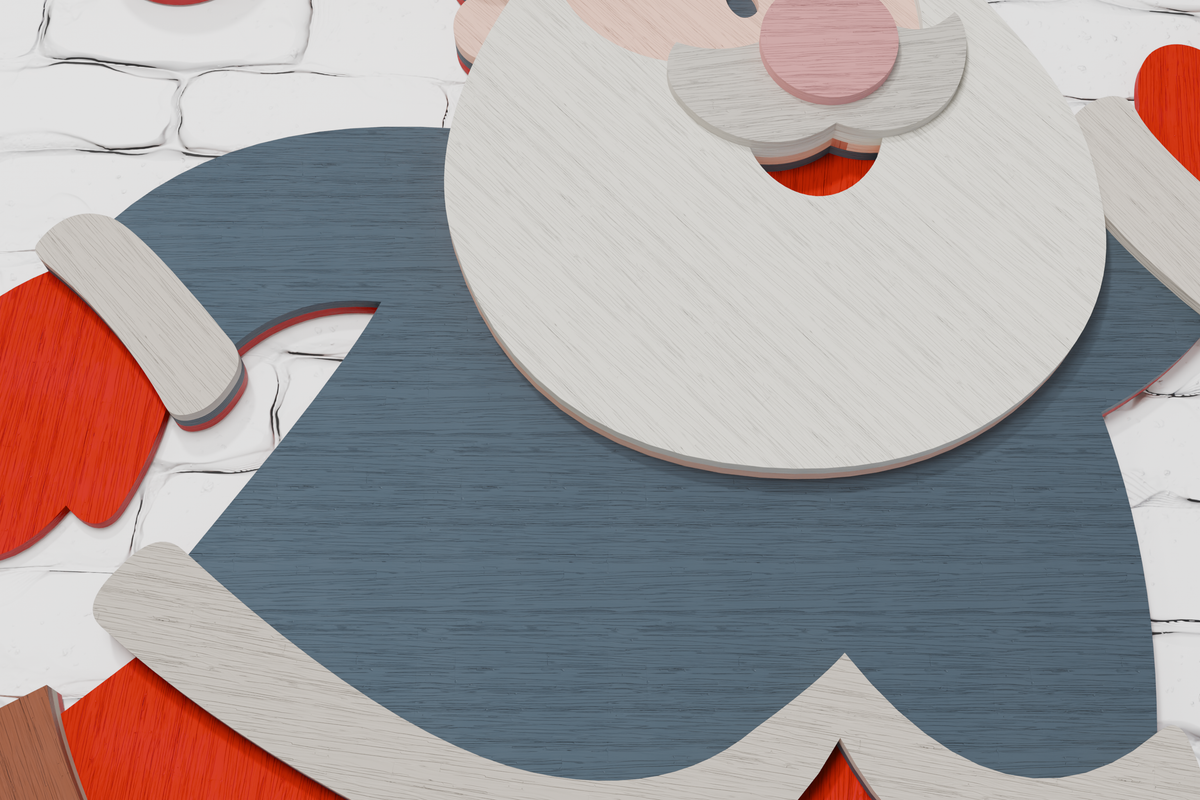 Multilayer Santa Skates DIY laser cut SVG
