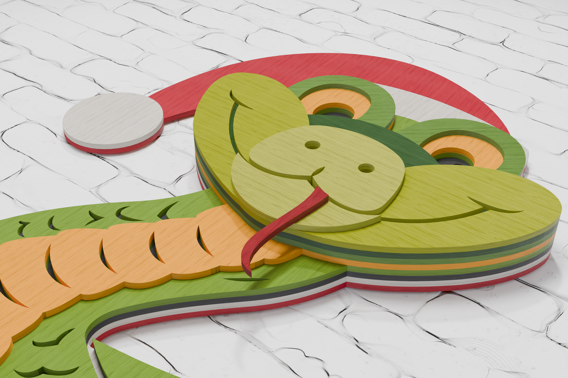 Multilayer Snake Christmas Santa Cricut Silhouette file