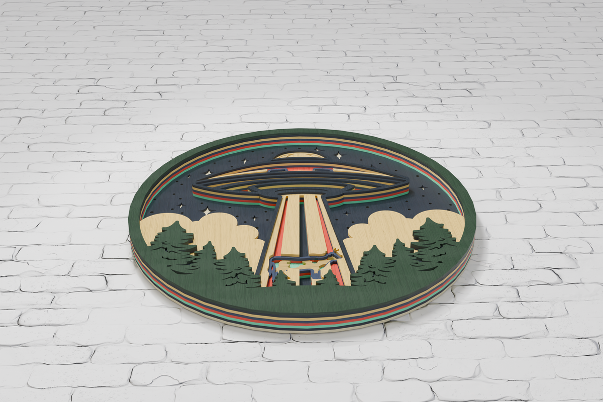 Multilayer UFO laser engraving design

