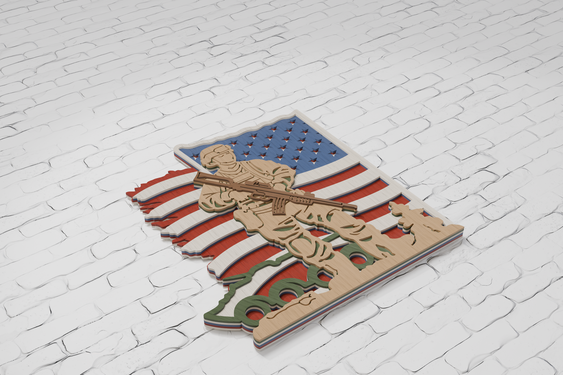 Multilayer US army svg for Cricut

