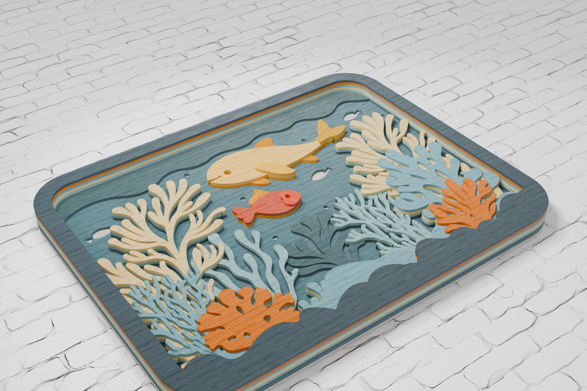 Multilayer aquarium laser cut file for Cricut

