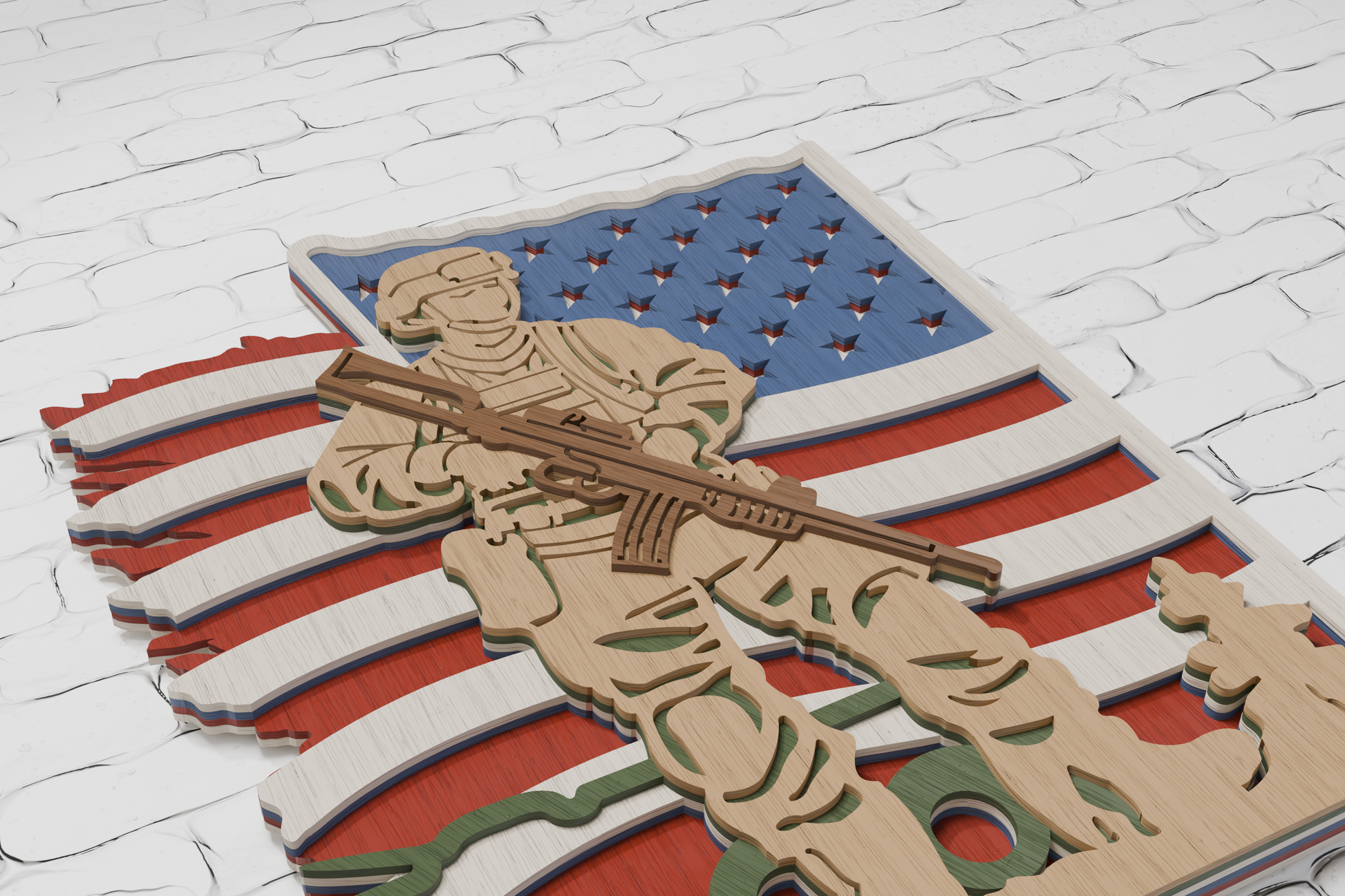 Multilayer cardboard soldier design USA

