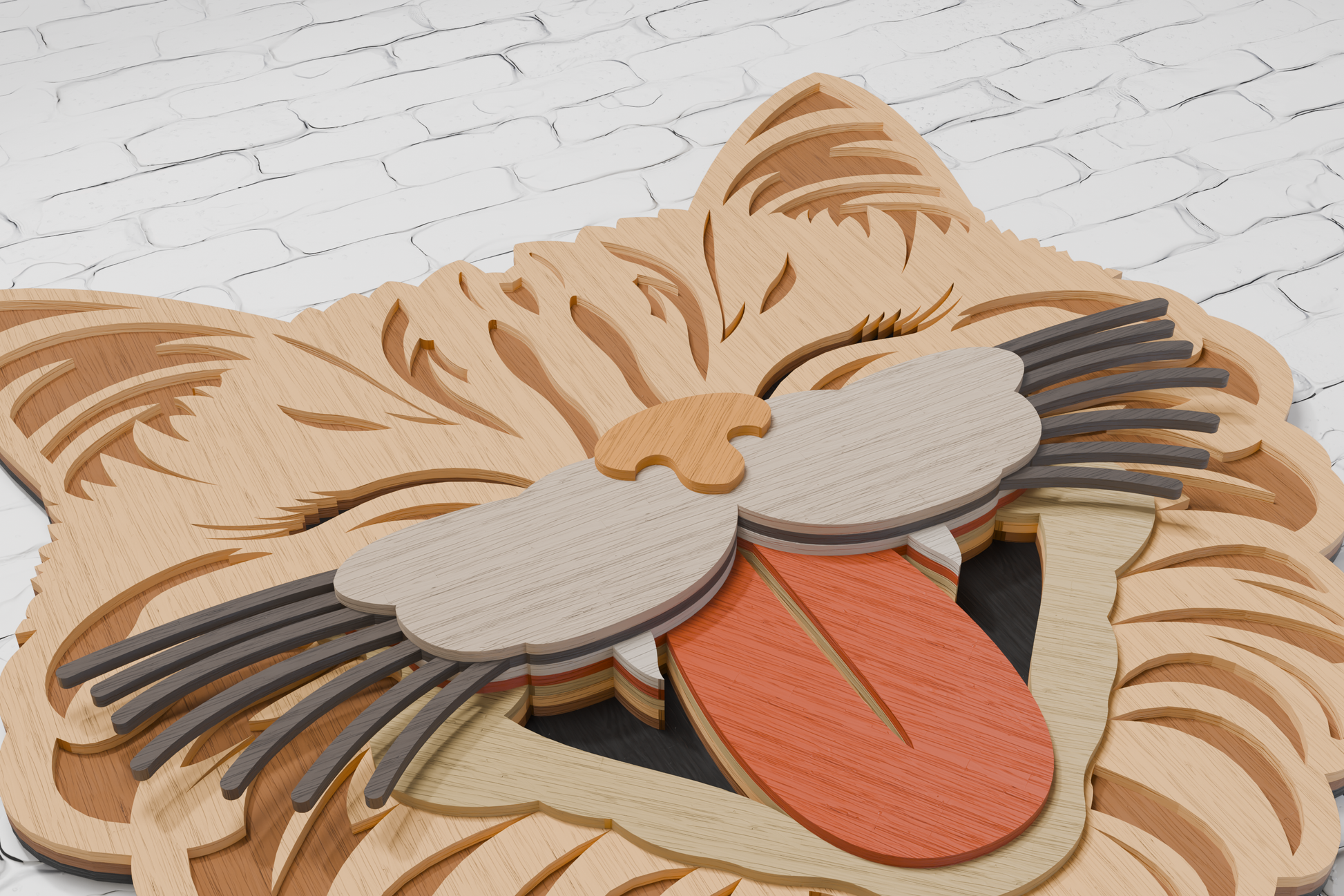 Multilayer cat laser engraving design

