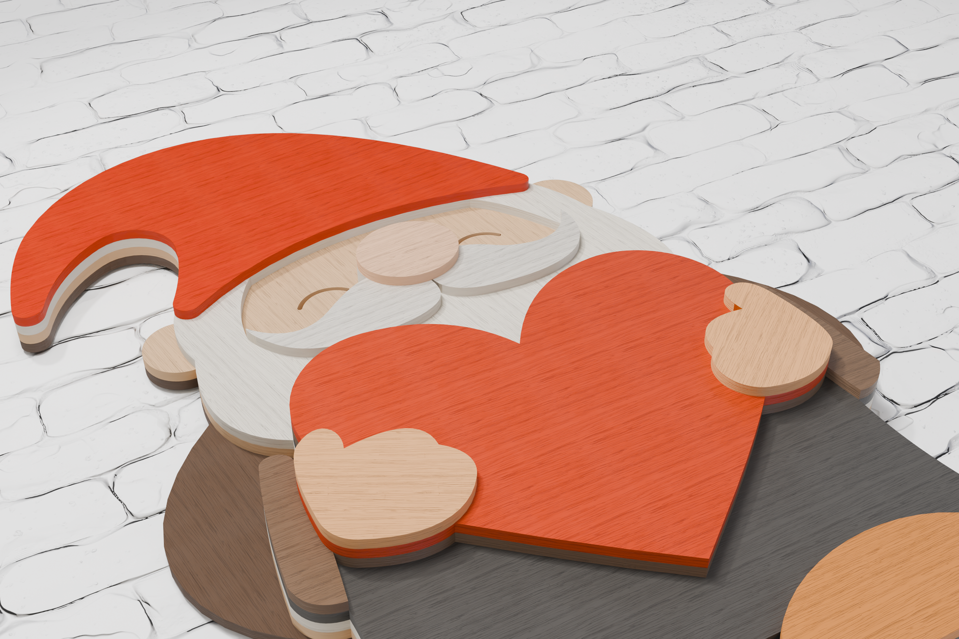 Multilayer gnome laser engraving design

