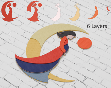 Multilayer pregnant woman laser cut file for Cricut

