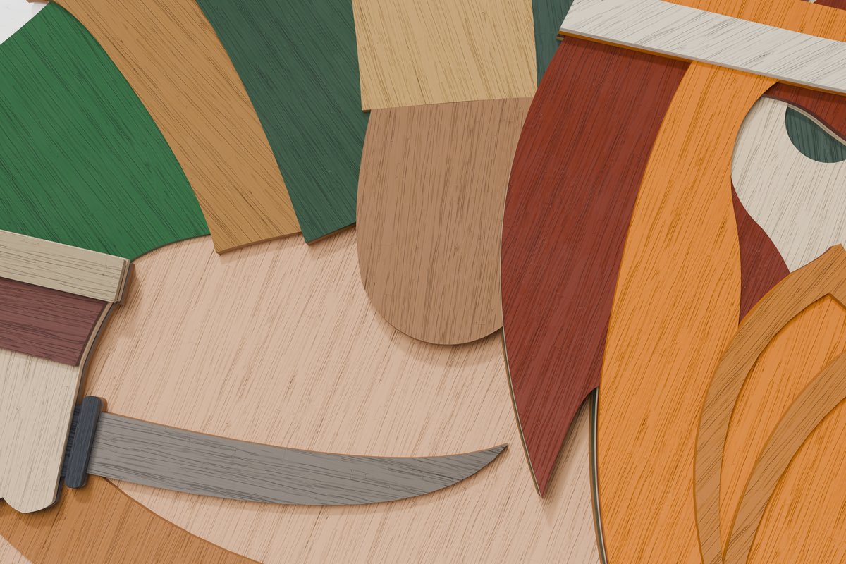 Multilayer vector design of fierce Viking warrior