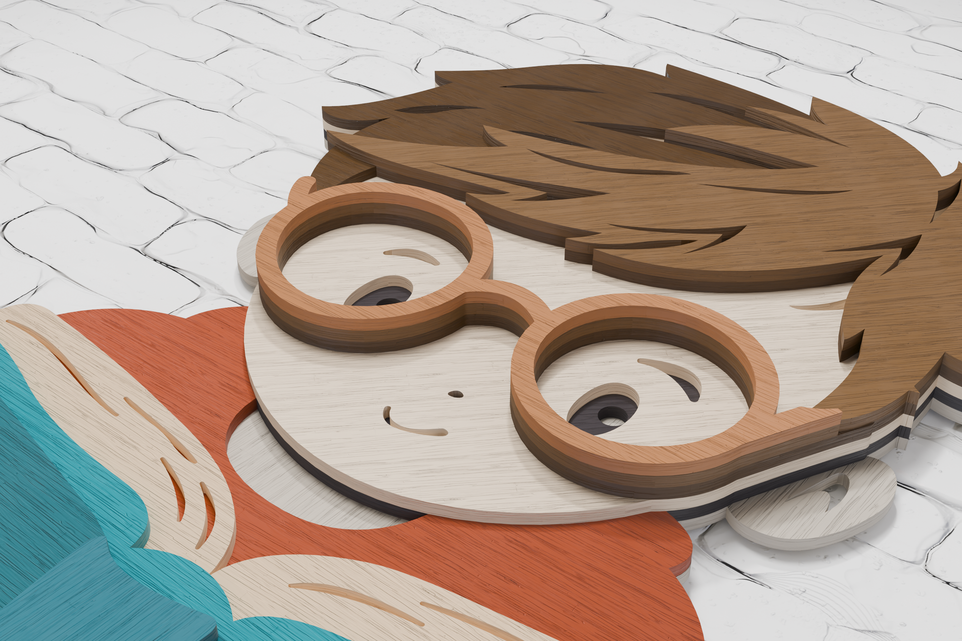 Multilayered Boy Reading Book Shadow Box digital file