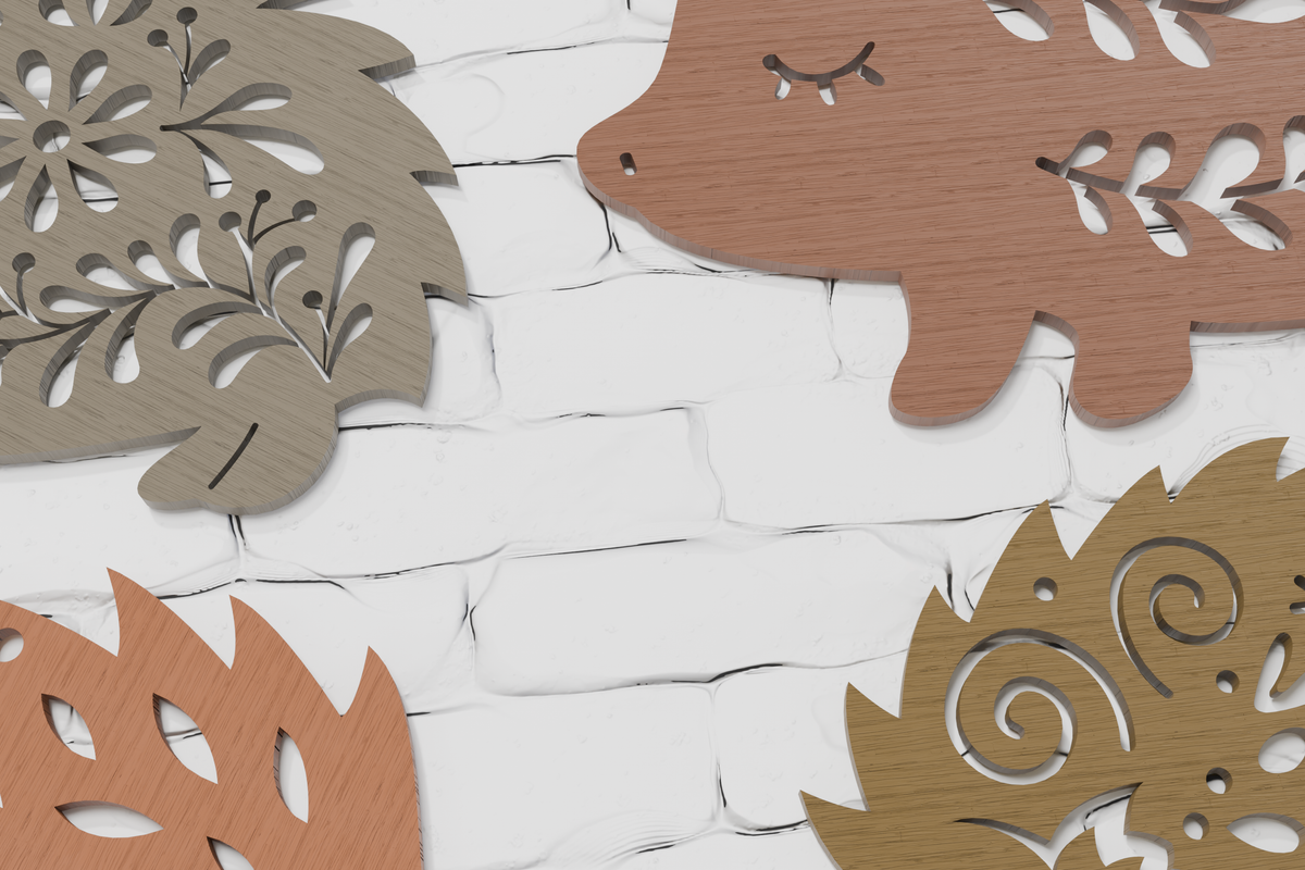 Multilayered Christmas Hedgehog Shadow Box digital file