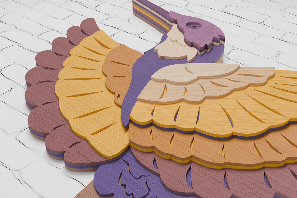 Multilayered Hummingbird Shadow Box digital file