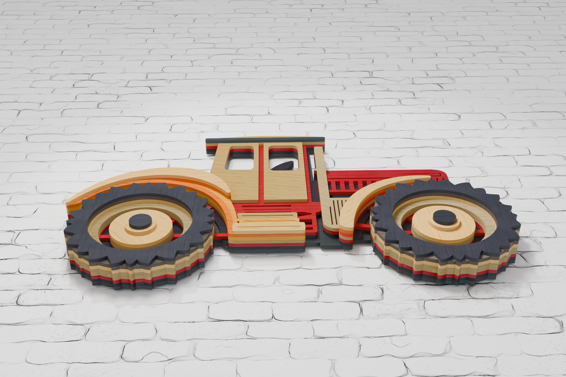 Multilayered Tractor Shadow Box digital file