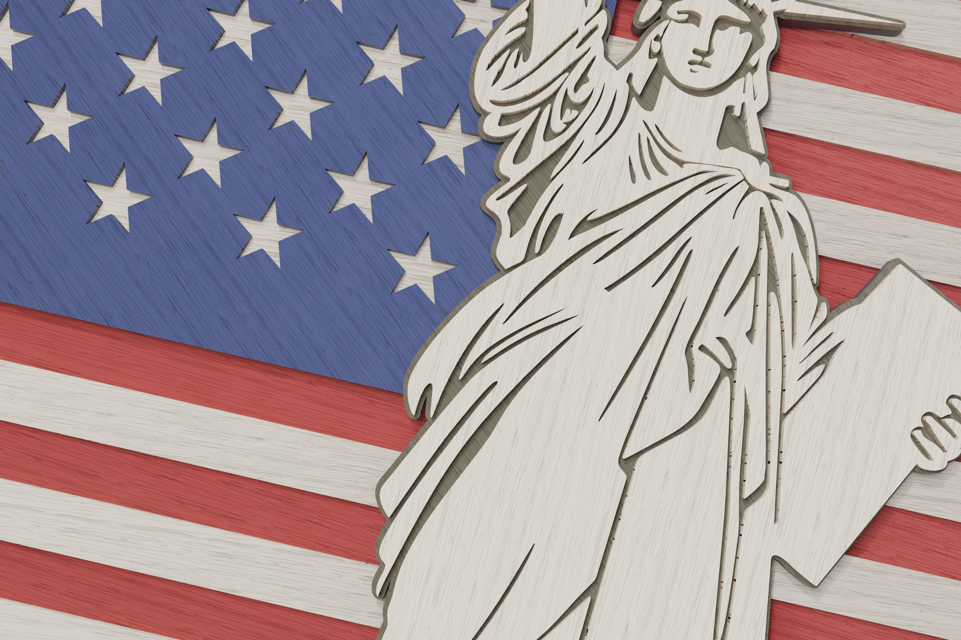 Multilayered patriotic SVG Statue of Liberty for Cricut Silhouette