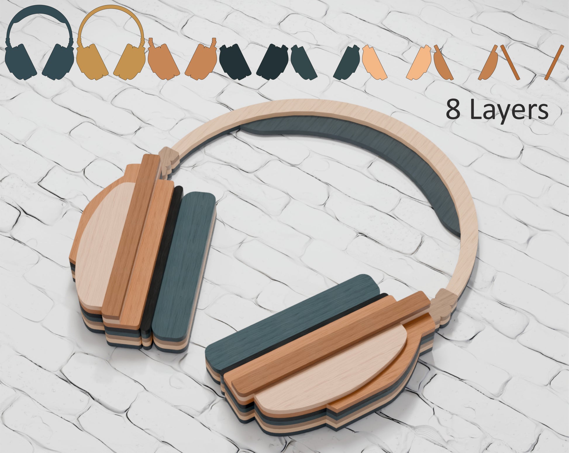 Music Headphones Layered Design

