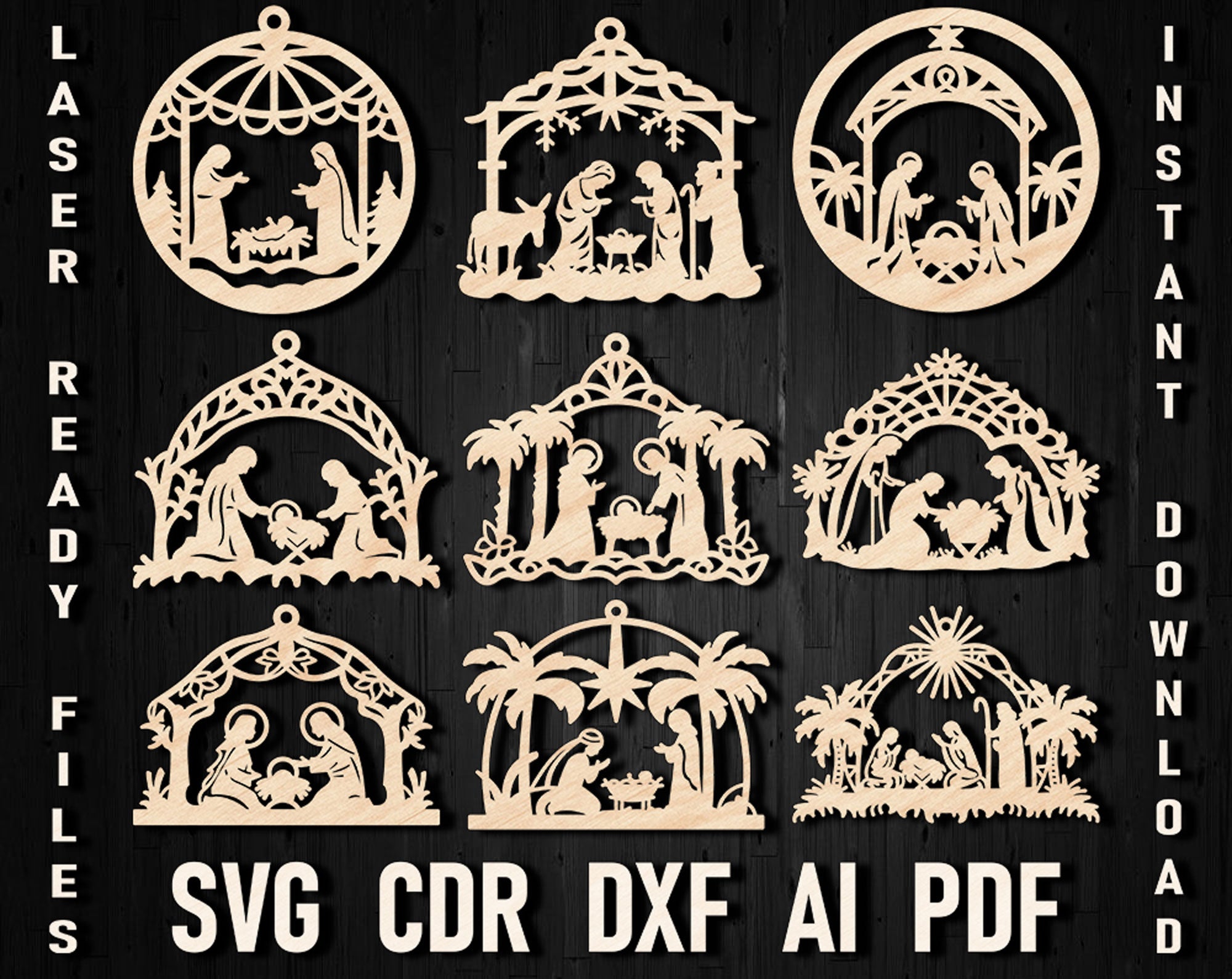 Nativity Scene plywood dxf bundle