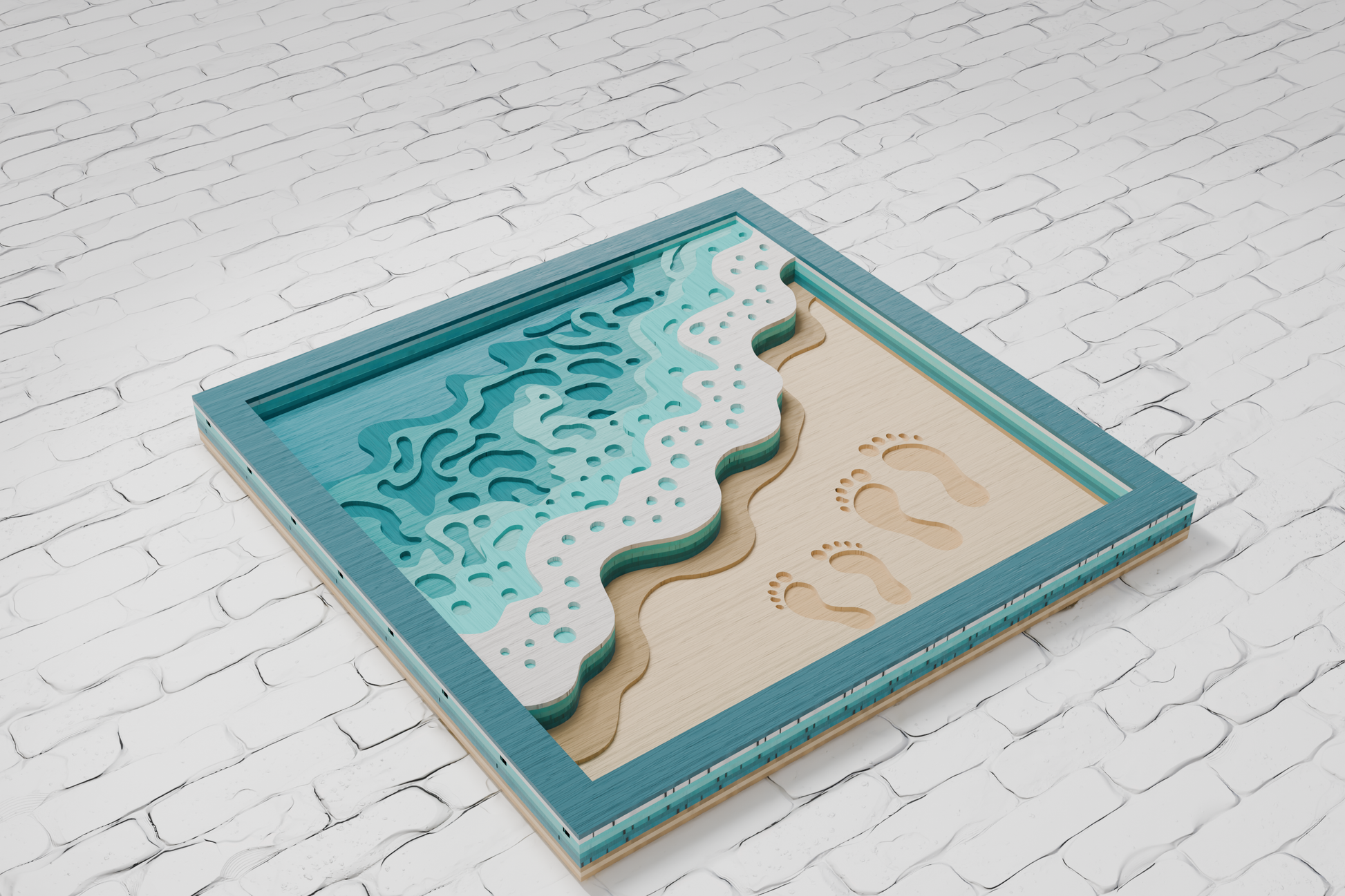 Nautical shadow box frame for Cricut

