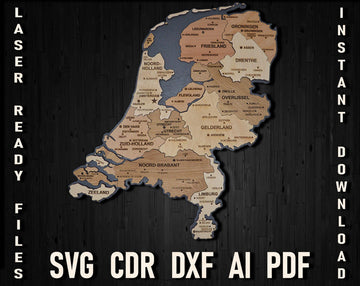 Netherlands Map Pdf File For Laser Cutting