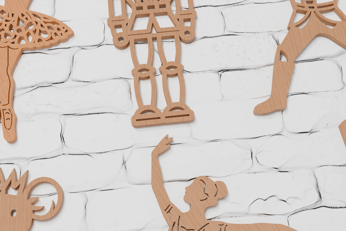 Nutcracker ornament paper craft template SVG AI PDF

