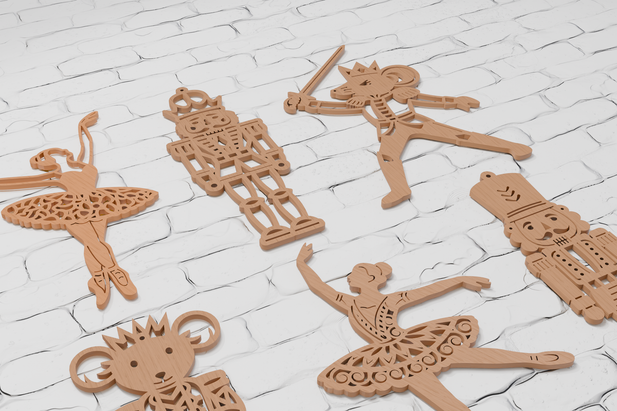 Nutcracker ornaments digital files CDR DXF AI PDF SVG

