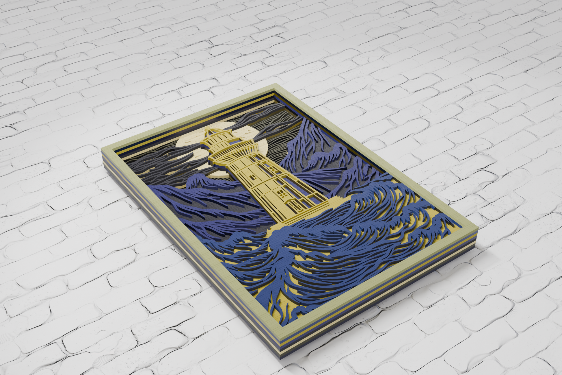 Ocean Scene Lighthouse Cutting File SVG DXF